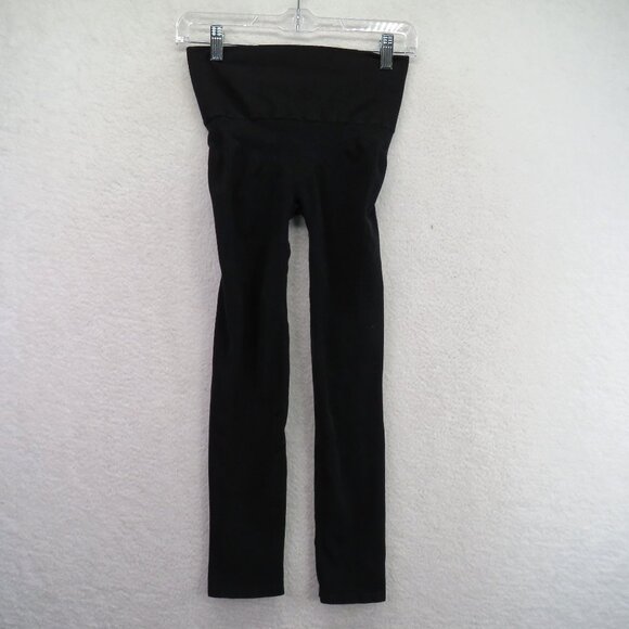 Spanx Look At Me Leggings L Black Cotton Blend High Waist Womens Stretchy Pants - Picture 1 of 7